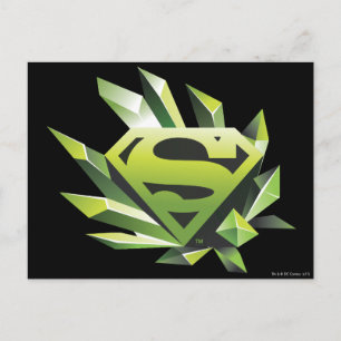 Superman Stylized Green Shield Logo Postkarte