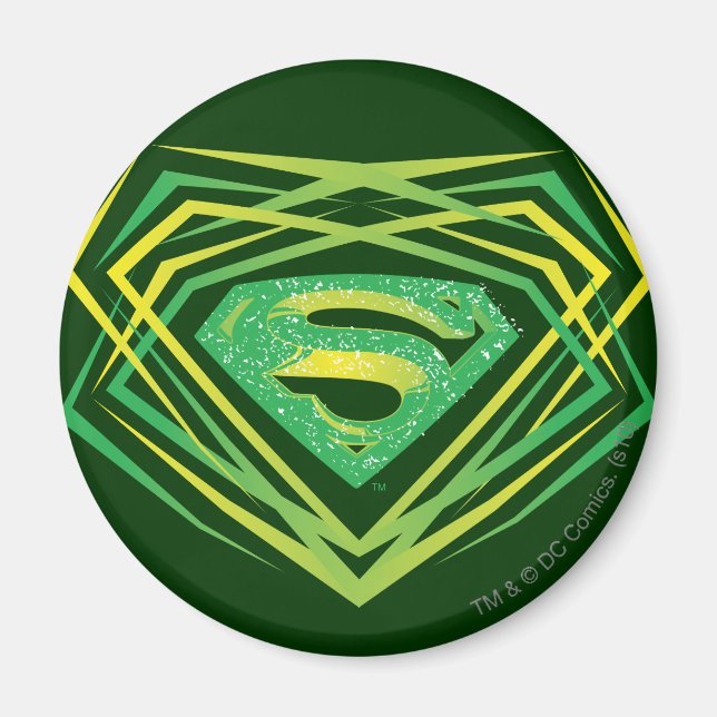 Superman Stylized | Grünes Dekorlogo Magnet (Vorne)