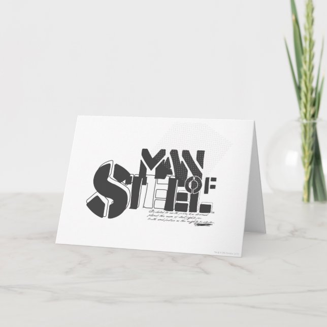 Superman Stylized | Logo "Man of Steel Letters" Karte (Vorderseite)
