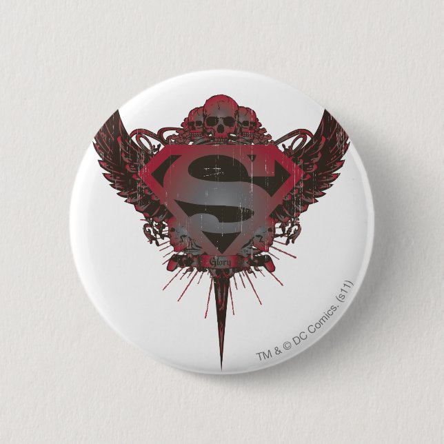 Superman Stylized | Logo "Skull and Wings" Button (Vorderseite)