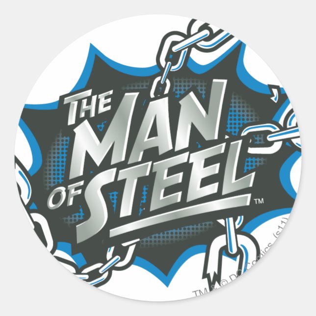 Superman Stylized | Man of Steel Splash Logo Runder Aufkleber (Vorderseite)