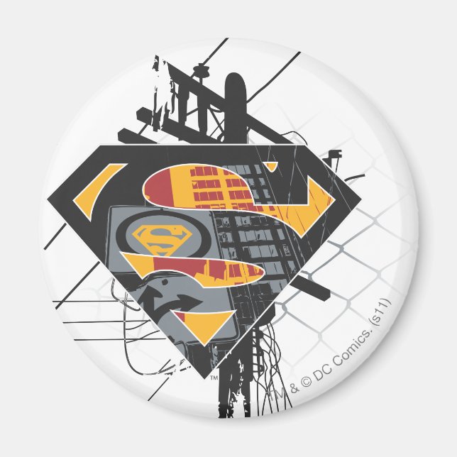Superman Stylized | Powerlines-Logo Magnet (Vorne)