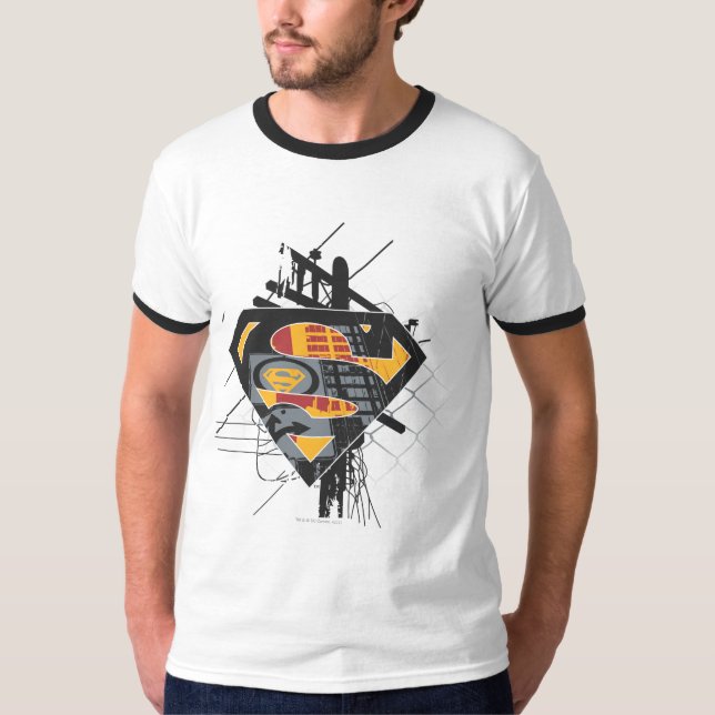 Superman Stylized | Powerlines-Logo T-Shirt (Vorderseite)