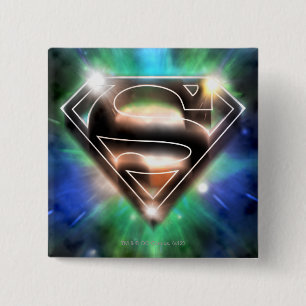 Superman Stylized Shiny Burst Logo Button