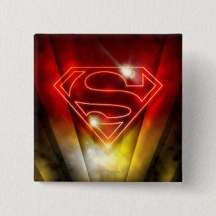 Superman Stylized Shiny Red Kontur Logo Button
