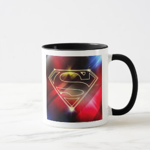 Superman Stylized   Shiny Yellow Kontur Logo Tasse