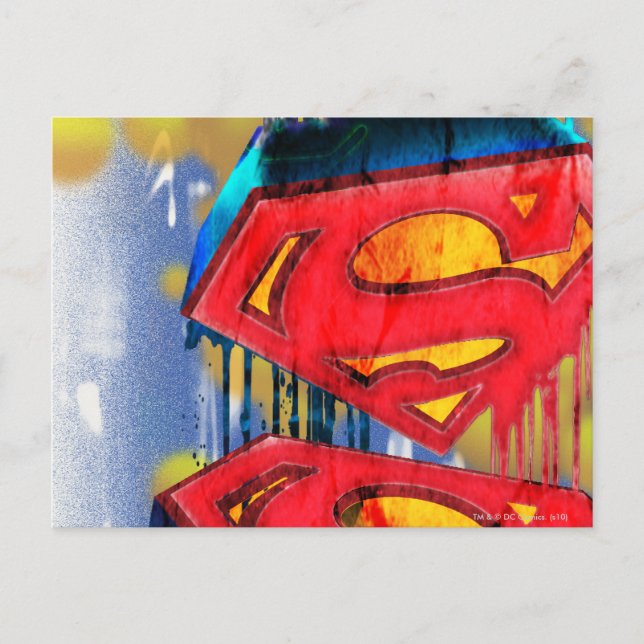 Superman Stylized | Städtisches Spraylogo Postkarte (Vorderseite)