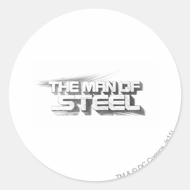 Superman Stylized | Zeichnend Logo eines Mannes au Runder Aufkleber (Vorderseite)