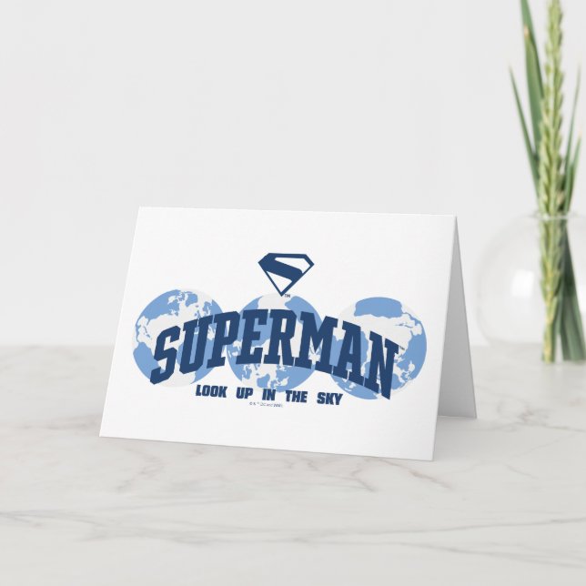 Superman über den Globus Karte (Vorderseite)