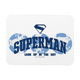 Superman über den Globus Magnet