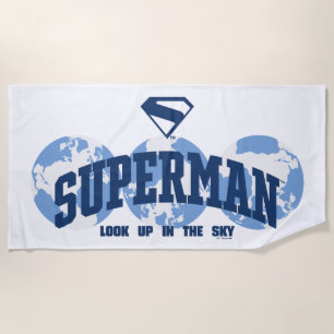 Superman über den Globus Strandtuch