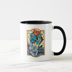Superman und Green Lantern kämpfen gegen Brainiac Tasse