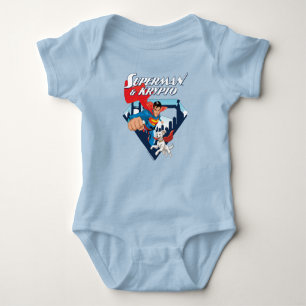 Superman und Krypto fliegen Baby Strampler