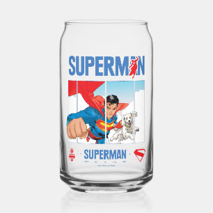 Superman und Krypto fliegen Dosenglas