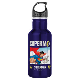 Superman und Krypto fliegen Edelstahlflasche