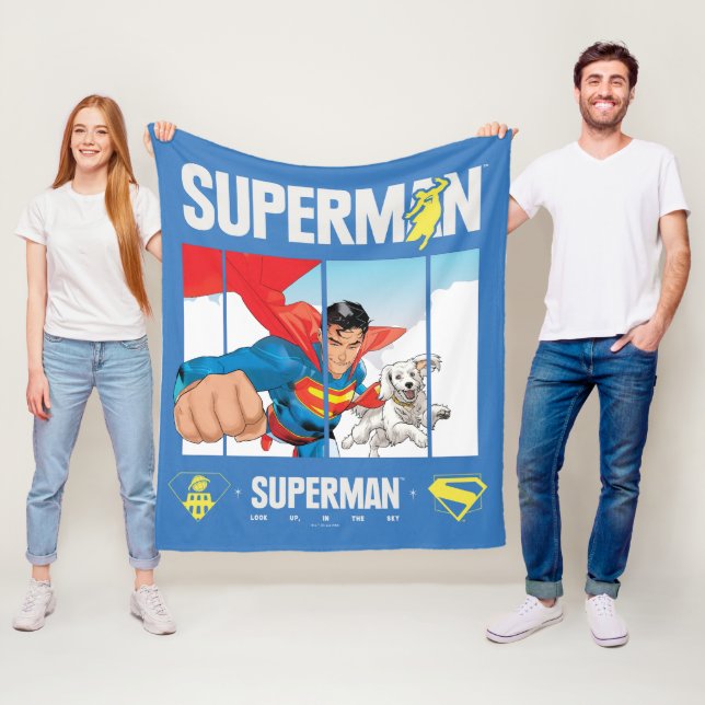 Superman und Krypto fliegen Fleecedecke (Beispiel)