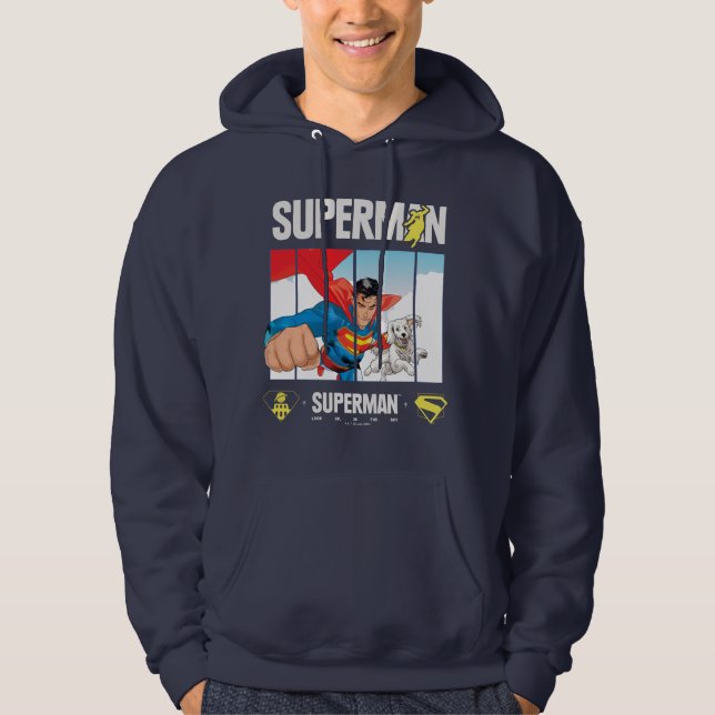 Superman und Krypto fliegen Hoodie (Vorderseite)