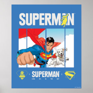 Superman und Krypto fliegen Poster