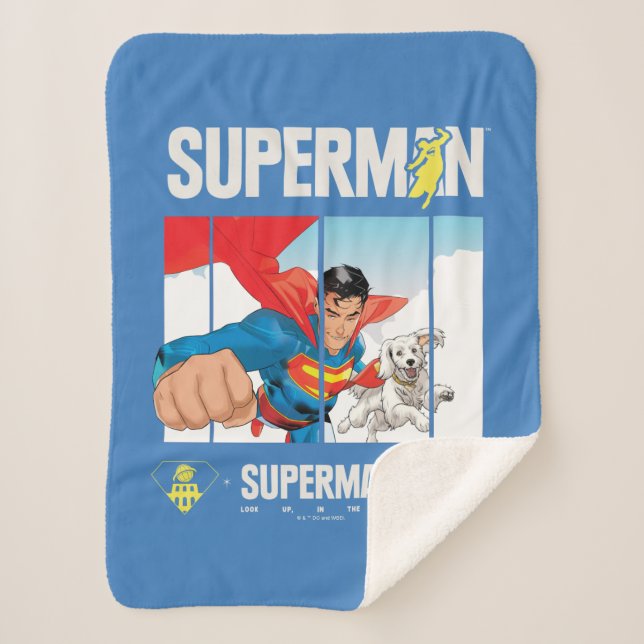 Superman und Krypto fliegen Sherpadecke (Vorderseite)
