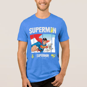 Superman und Krypto fliegen Tri-Blend Shirt