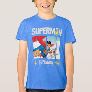Superman und Krypto fliegen Tri-Blend Shirt