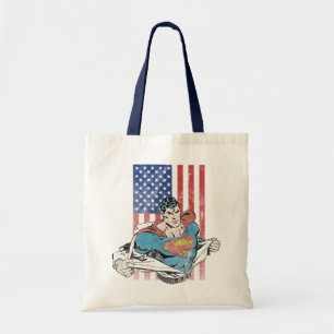 Superman und US-Flagge Tragetasche