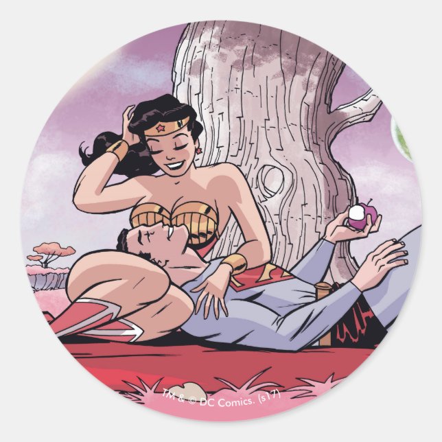 Superman/Wonder Woman Comic Cover #14 Variante Runder Aufkleber (Vorderseite)