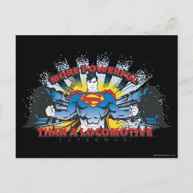Superman - Zwei Züge Postkarte (Vorderseite)