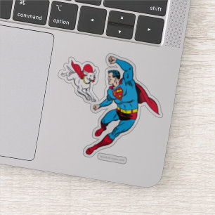 Supermann und Krypto Fliegen Aufkleber