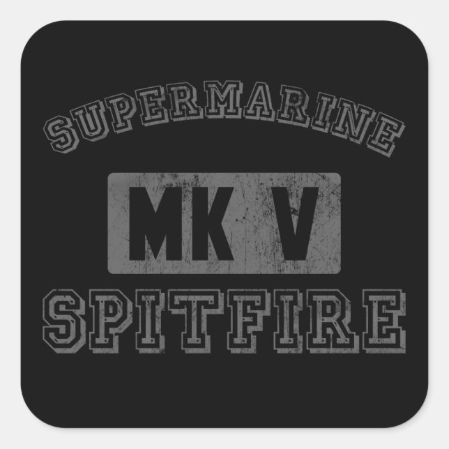 Supermarine Spitfire-Aufkleber Quadratischer Aufkleber (Vorderseite)