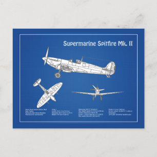Supermarine Spitfire - Flugzeugkonzept ABD Postkarte
