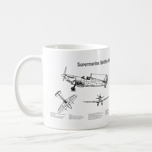 Supermarine Spitfire - Flugzeugkonzept BD Kaffeetasse (Links)