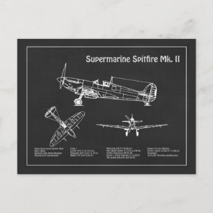 Supermarine Spitfire - Flugzeugkonzept PD Postkarte
