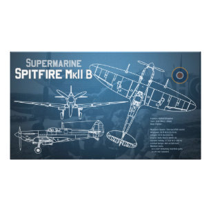 Supermarine Spitfire MK II Blueprint Fotodruck