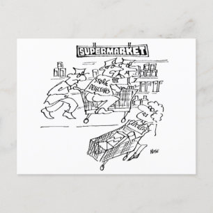 Supermarket Store Detectives Funny Postkarte
