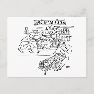 Supermarket Store Detectives Funny Postkarte
