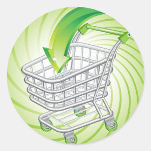 Supermarkt-Einkaufswagen Runder Aufkleber