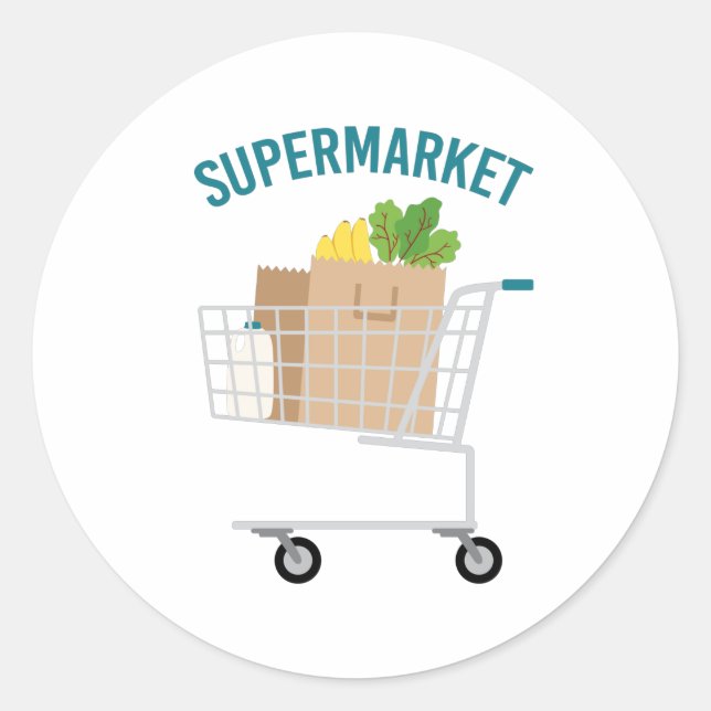 Supermarkt Runder Aufkleber (Vorderseite)