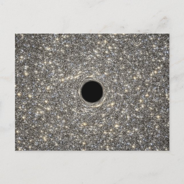 Supermassives schwarzes Loch in der Mitte einer Ga Postkarte (Vorderseite)