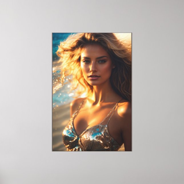 Supermodel gedehnter Leinwanddruck (Vorderseite)