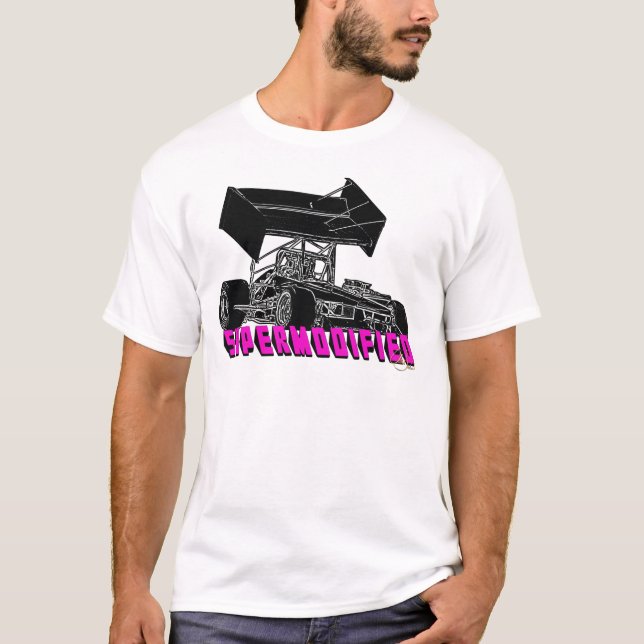Supermodified w/pink Buchstaben T-Shirt (Vorderseite)