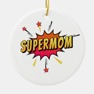 Supermom Retro Comic Pop Art  Ornement