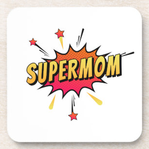 Supermom Retro Comic Pop Art Untersetzer