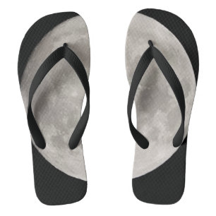 Supermond am schwarzen Himmel Flip Flops