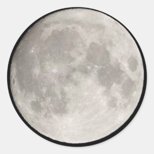 Supermond am schwarzen Himmel Runder Aufkleber