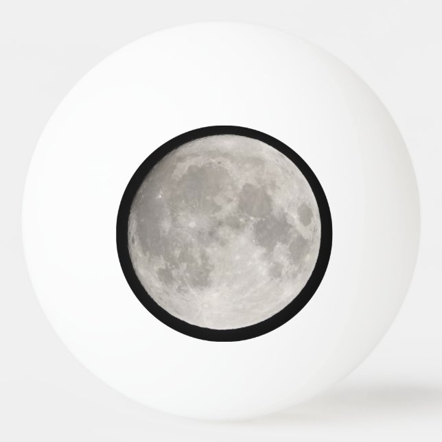Supermond am schwarzen Himmel Tischtennisball (Vorderseite)