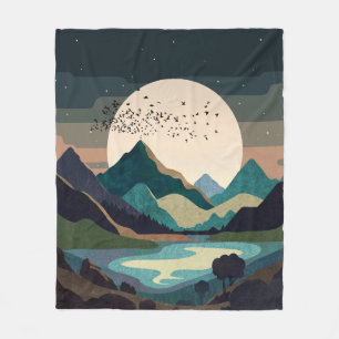 Supermond am See Fleecedecke