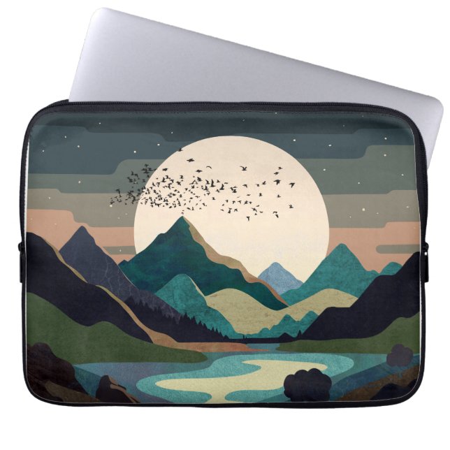 Supermond am See Laptopschutzhülle (Vorderseite)