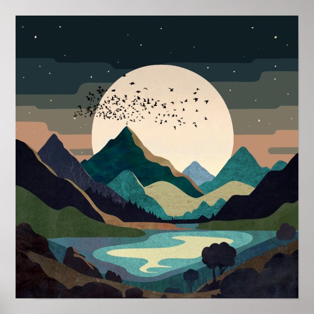 Supermond am See Poster (Vorne)