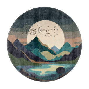 Supermond am See Schneidebrett